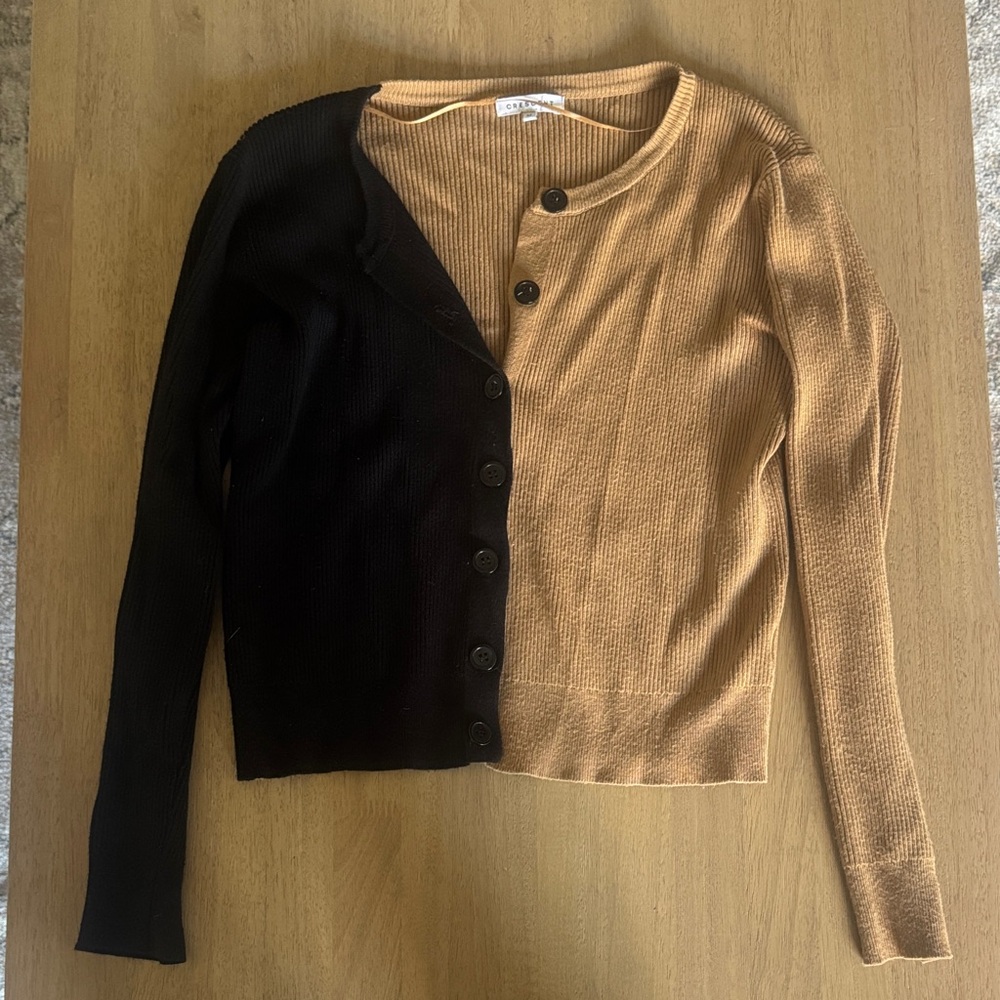 Crescent Black and Tan Women's Cardigan